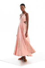 Cut Out Delos Gold Pink Althea| فستان نسائي - Maison Clad