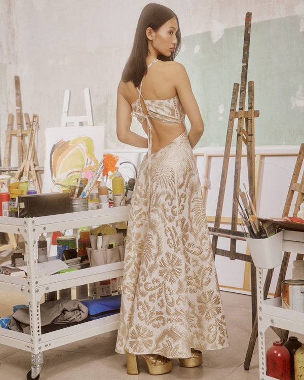 Cut Out Heliadora Off White Callisto| فستان نسائي - Maison Clad