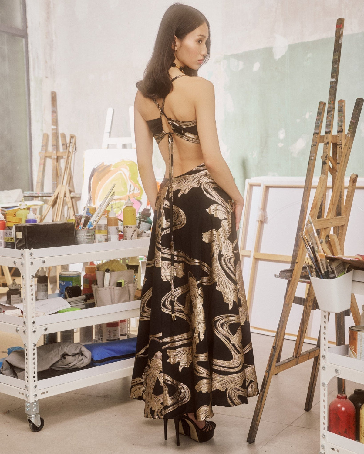 Cut Out Thessala Black Callisto| فستان نسائي - Maison Clad