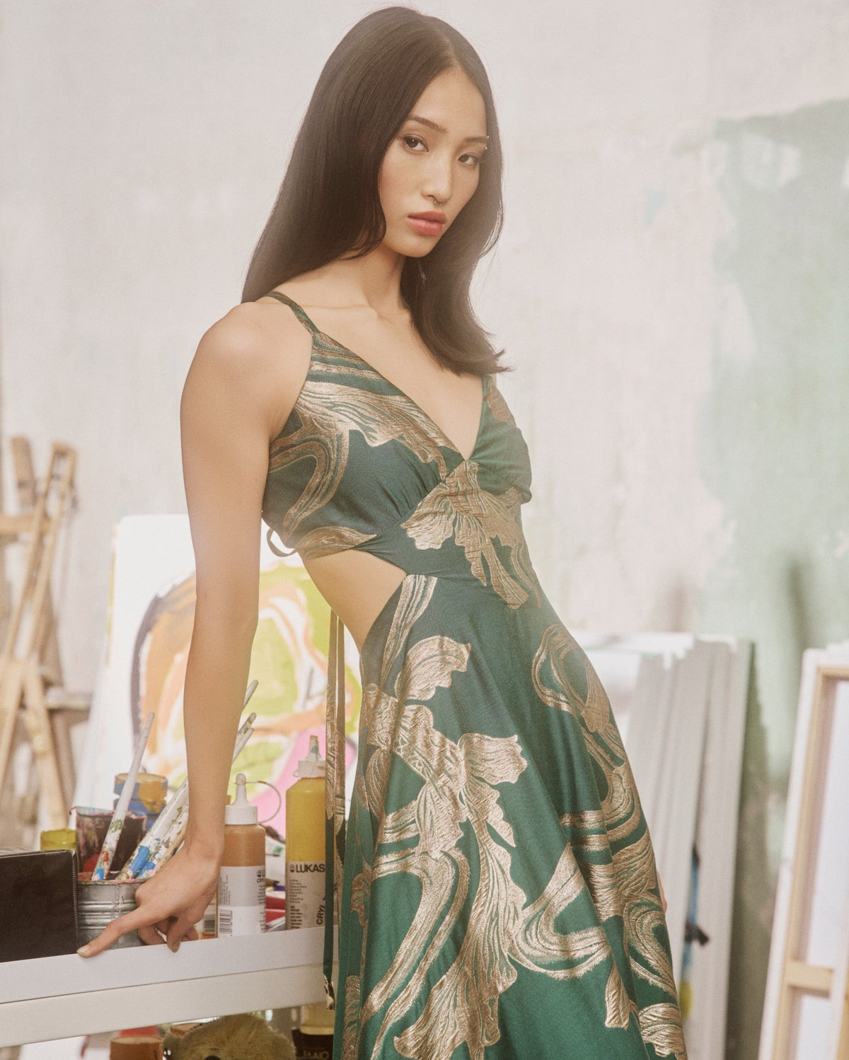 Cut Out Thessala Emerald Callisto| فستان نسائي - Maison Clad