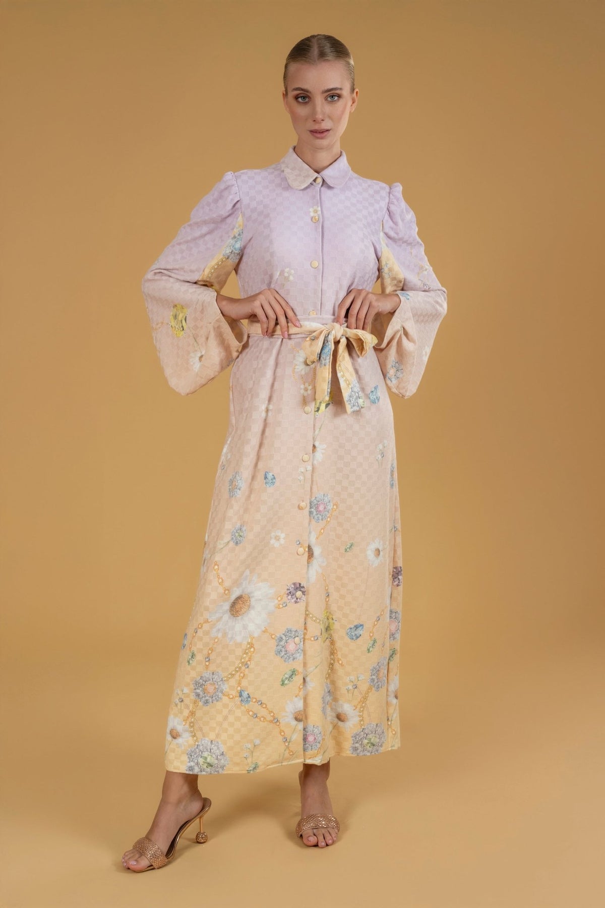 Daisy Knitwear Curtia Claudine Collar Dress l |فستان Daisy Knitwear - Maison Clad