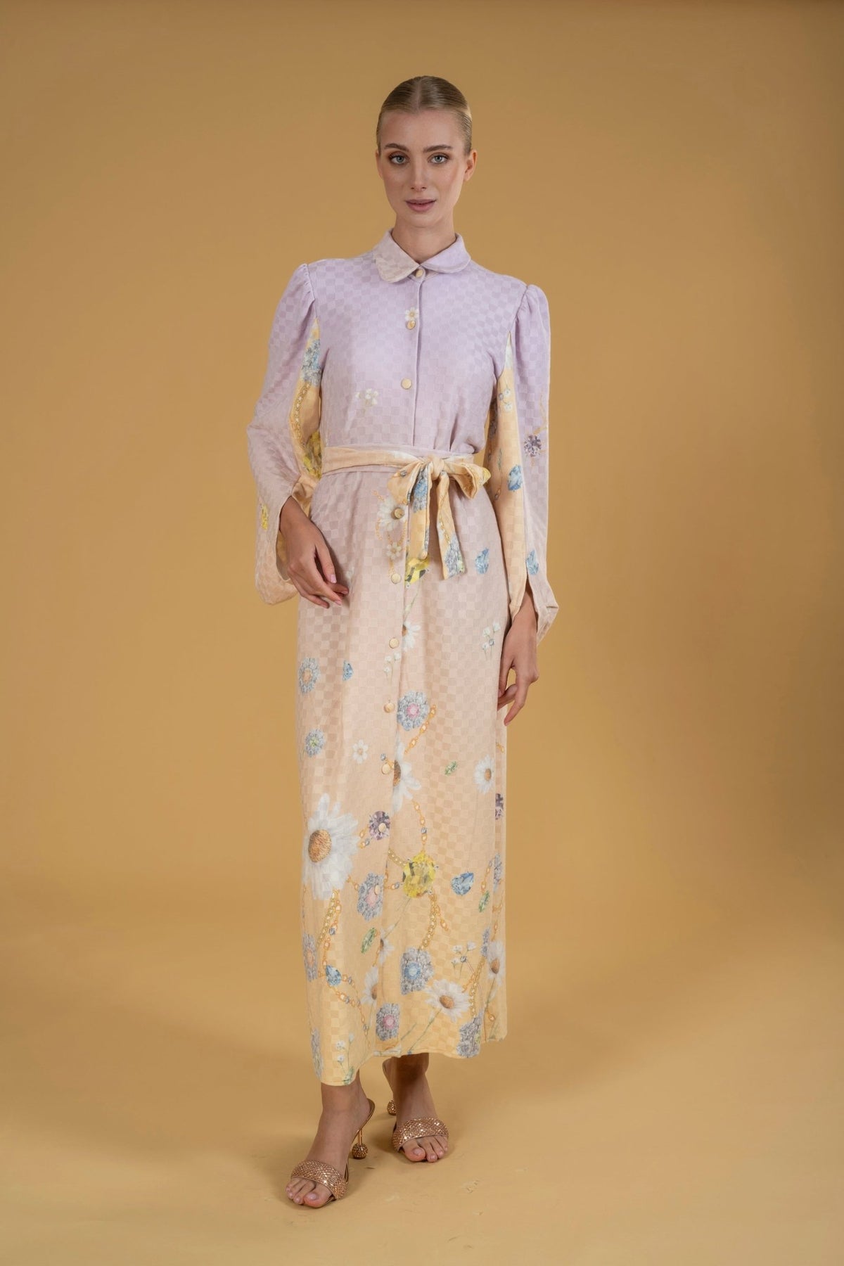 Daisy Knitwear Curtia Claudine Collar Dress l |فستان Daisy Knitwear - Maison Clad