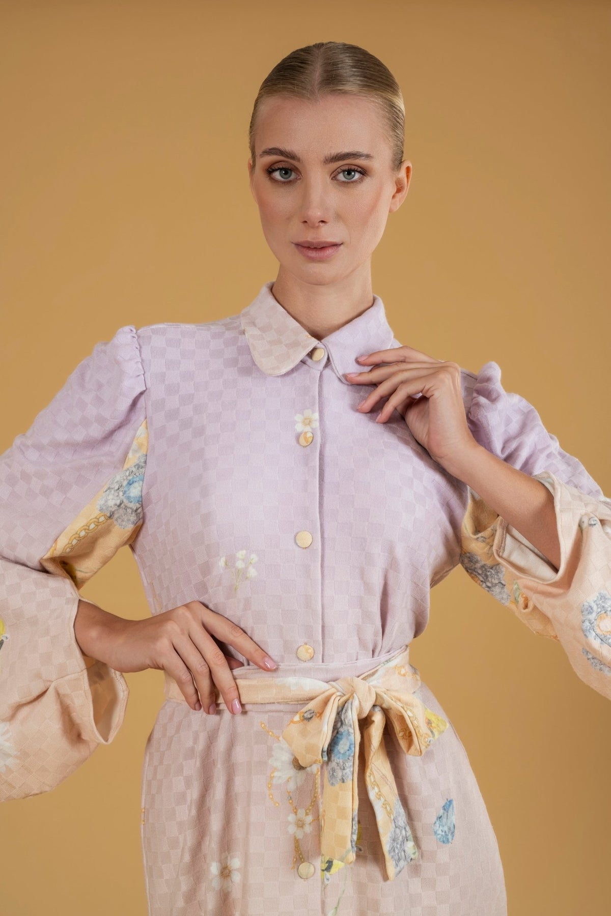 Daisy Knitwear Curtia Claudine Collar Dress l |فستان Daisy Knitwear - Maison Clad
