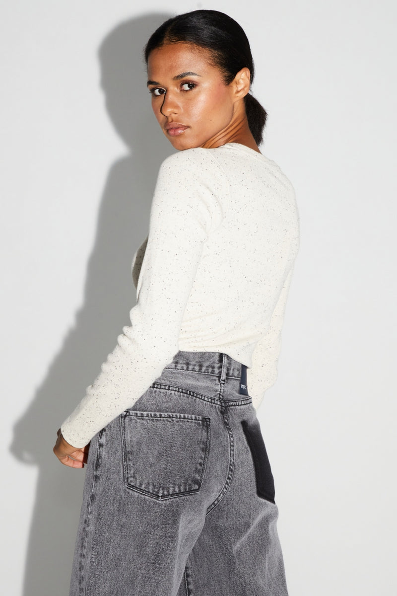 Imprevu Swiggy Grey Wide-Leg Palazzo Denim Jeans: High-Waist, Fringed Hem