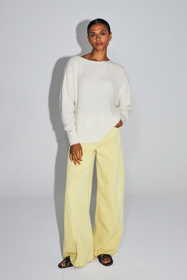 Trouser Denim Swiggy Palazzo Yellow |سروال Denim Palazzo Yellow