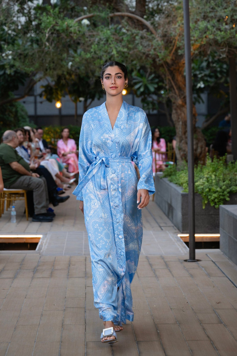 Dress Cardigan Astro Bandana Blue Capricorn / فستان نسائي Cardigan - Maison Clad