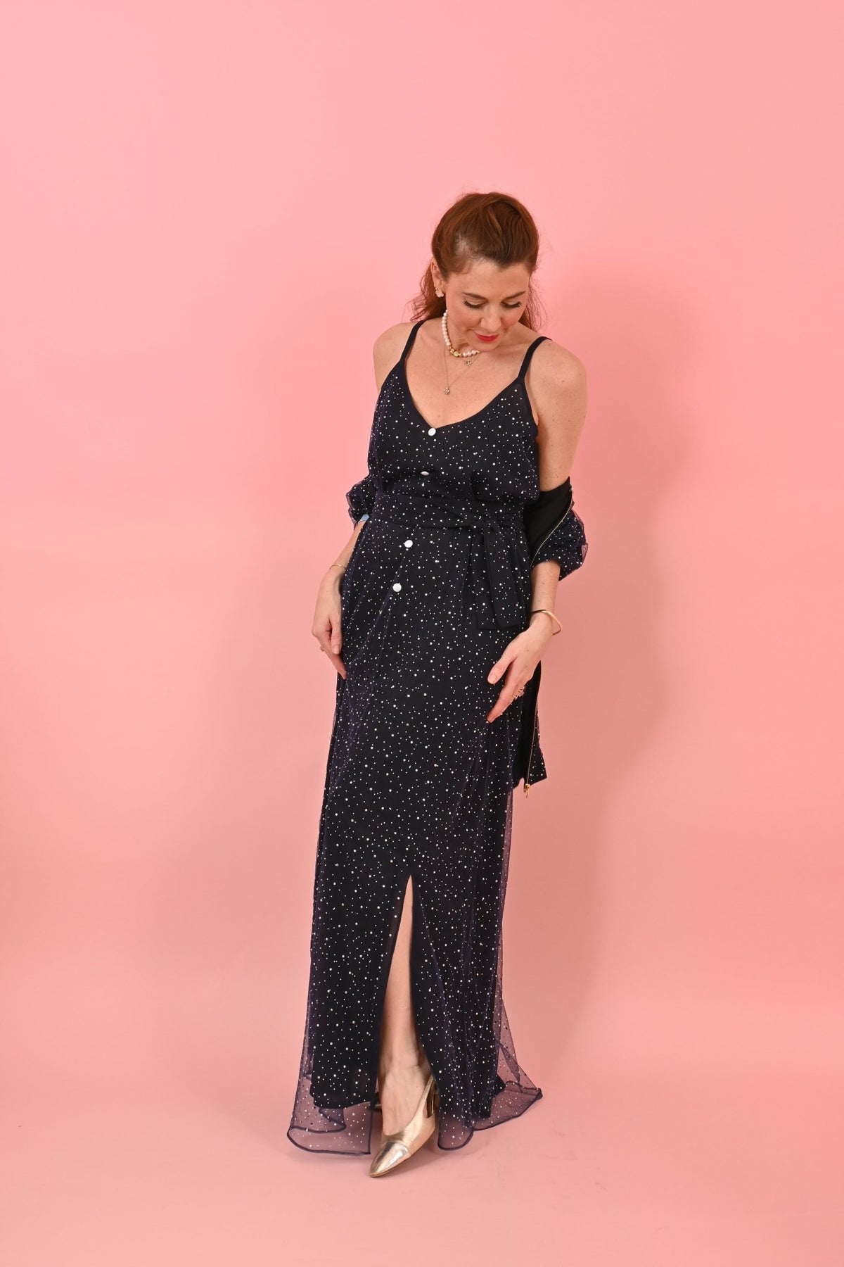 Dress Gaby Navy Blue | فستان نسائي Gaby - Maison Clad