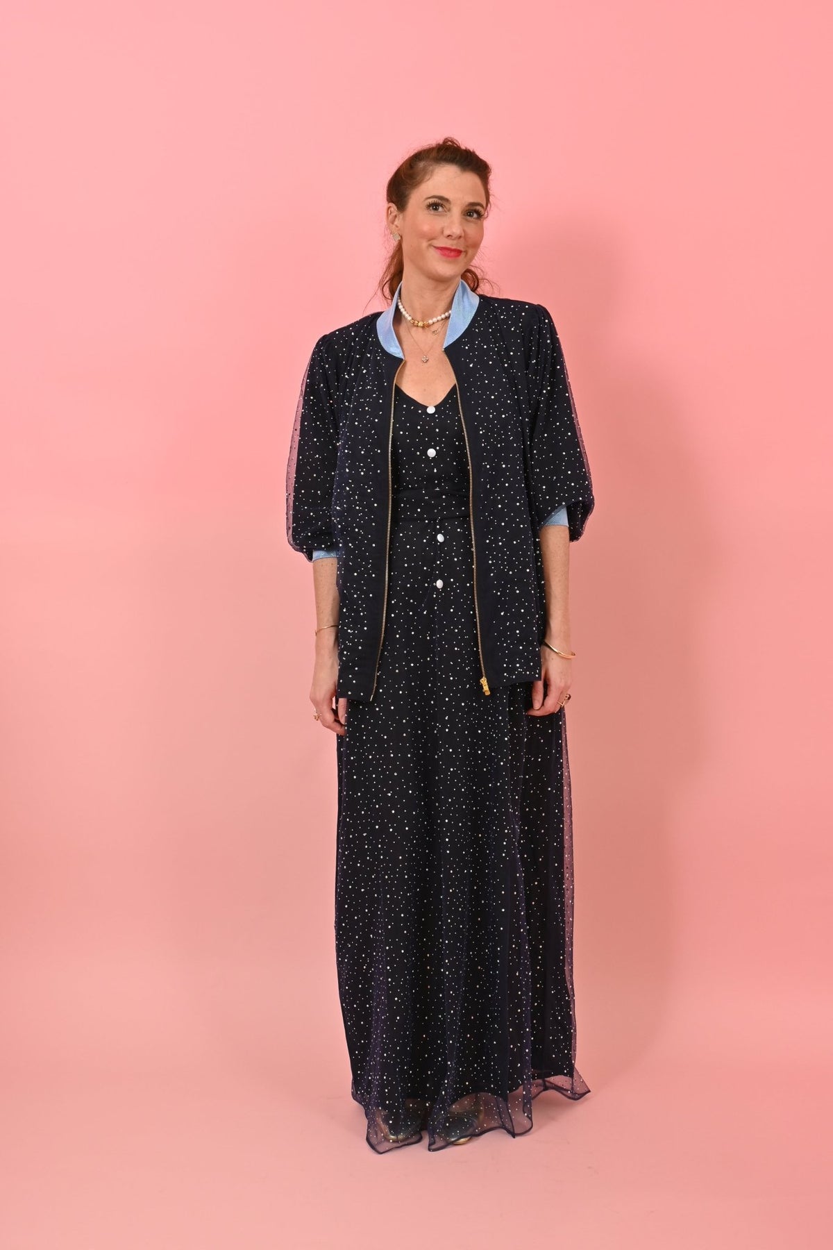 Dress Gaby Navy Blue | فستان نسائي Gaby - Maison Clad
