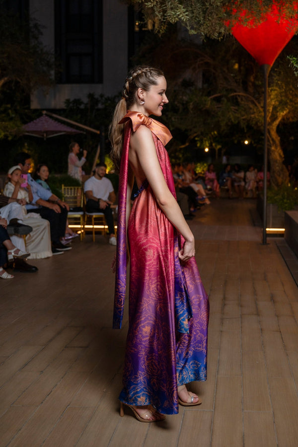 Dress Haifa Astro Gradient Roses/ فستان نسائي Haifa - Maison Clad