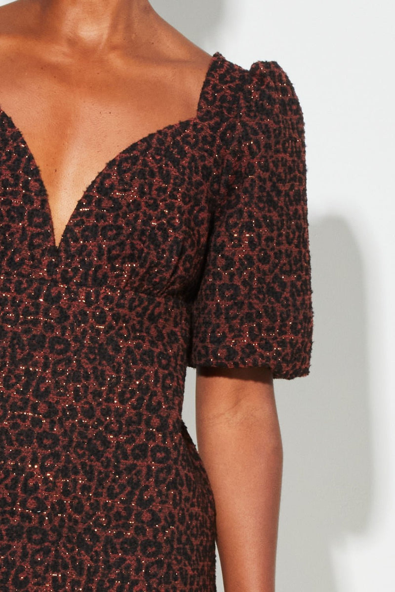 Dress Nara Jacquard Leo |فستان Nara - Maison Clad