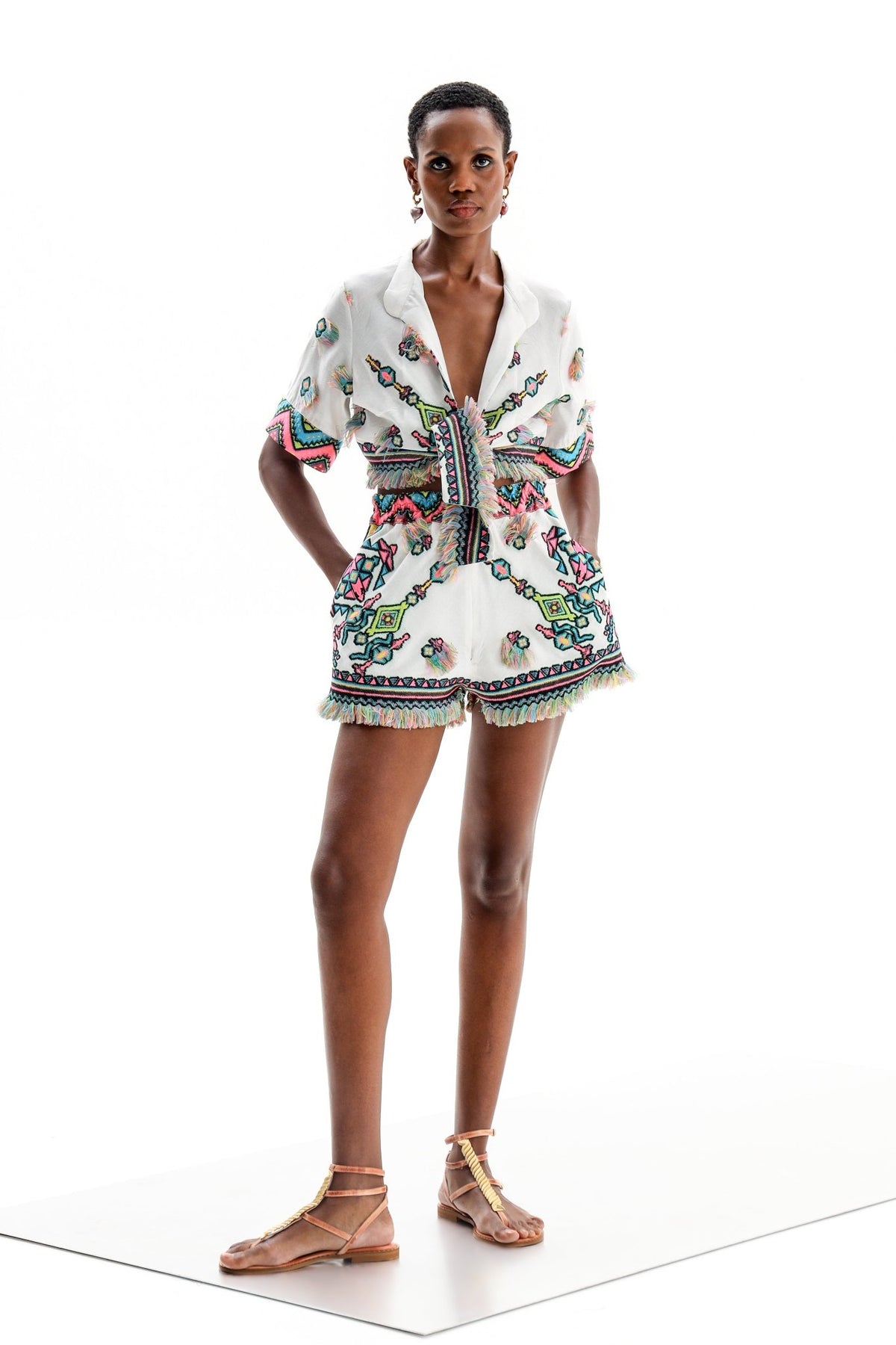 Eden Short Althea Multi| تنورة نسائية - Maison Clad