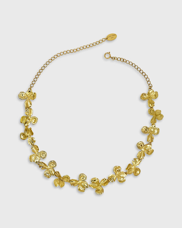 Elegant Aglaé Gold Choker Necklace with Floral Texture