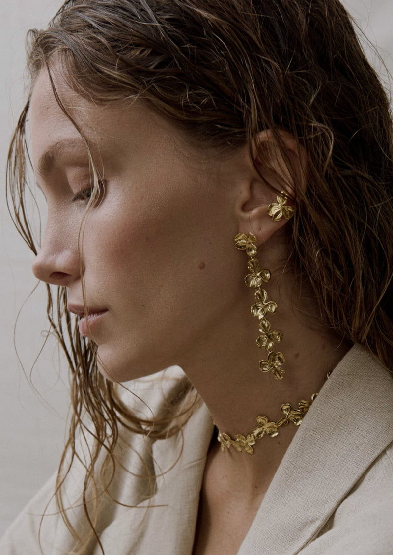 Elise Tsikis Paris Myli Handcrafted 24K Gold Floral Earcuff