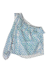 Emy Asymetrique Blouse Mauve & Green | أعلى النساء - Maison Clad
