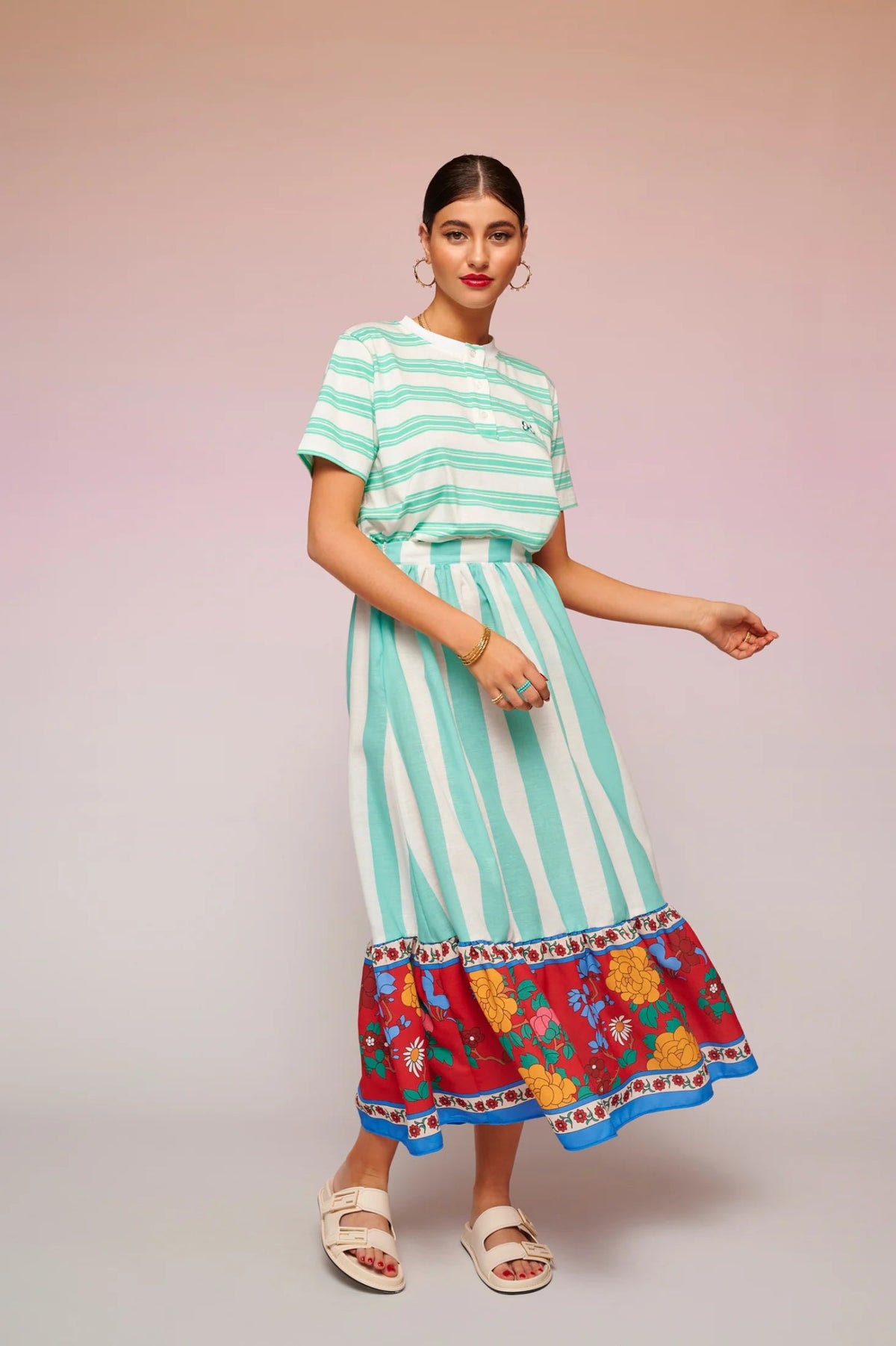Gwen Tee Aqua | بلوزة نسائية - Maison Clad