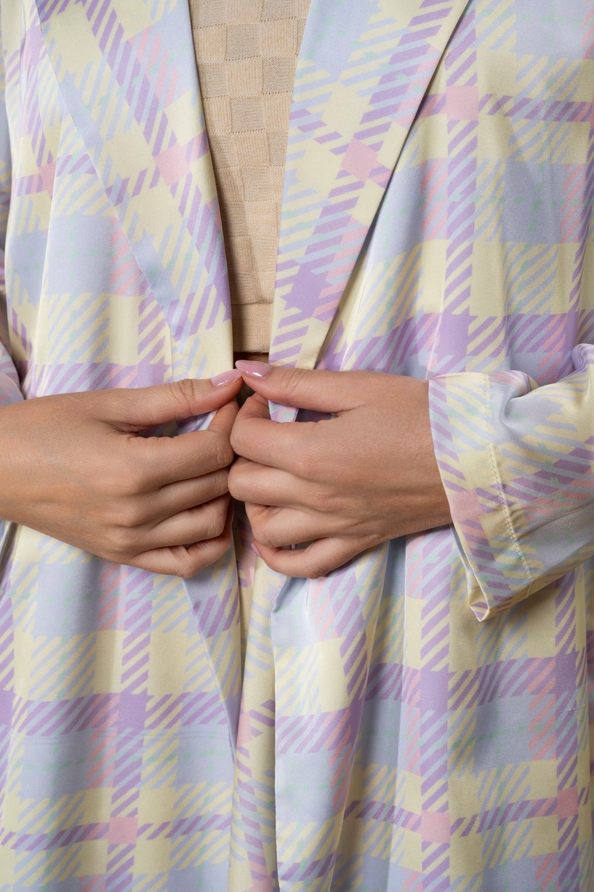 Jacket Clea Checks Purple | بلوزة نسائية Clea Checks Purple - Maison Clad