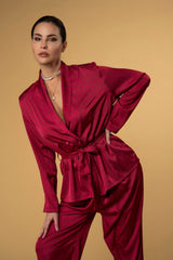 Jacket Jacky Leo Burgundy | بلوزة نسائية Jacky - Maison Clad