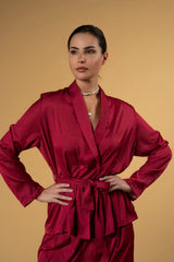 Jacket Jacky Leo Burgundy | بلوزة نسائية Jacky - Maison Clad