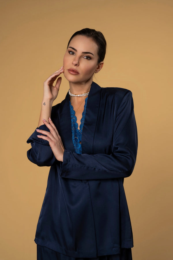 Jacket Jane Lace Navy| بلوزة نسائية Jane Lace Navy - Maison Clad