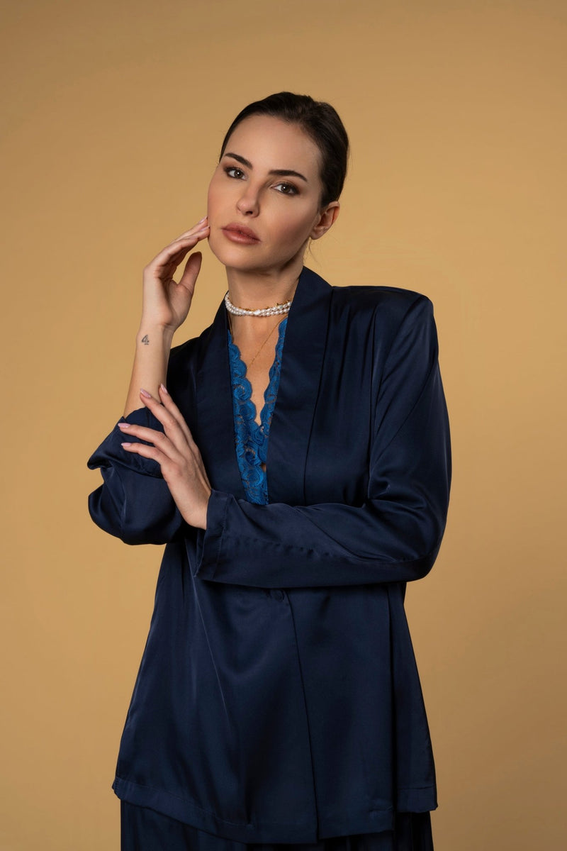 Jacket Jane Lace Navy| بلوزة نسائية Jane Lace Navy - Maison Clad