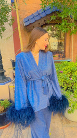 Jacket Jokko Plumage Shimmers Navy سترة Jokko - Maison Clad