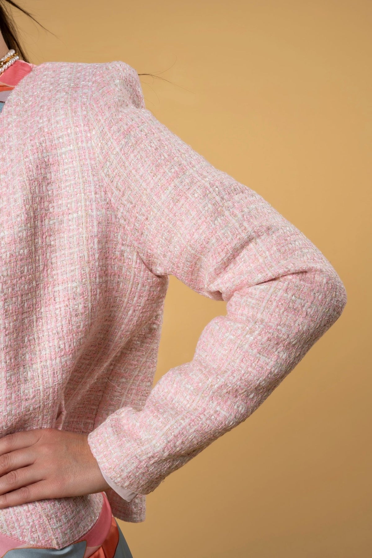 Jacket Tweed Alif Pink |سترة Tweed Alif Pink - Maison Clad