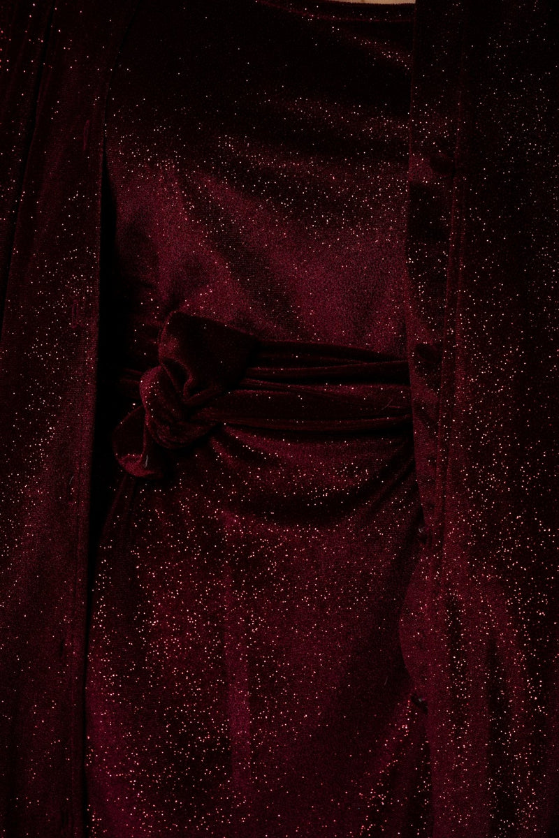 Jacket Velvety Burgundy Shimmers | بلوزة نسائية Velvety Burgundy Shimmers - Maison Clad