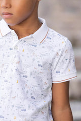 Kids' Polo Explorateur - White | تي شيرت - Maison Clad