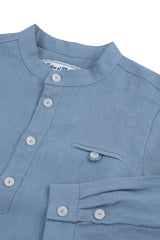 Kids' Shirt Carnet de Voyage - Blue | قميص - Maison Clad
