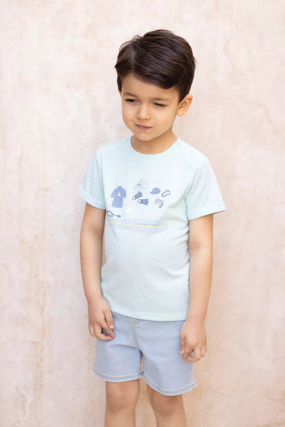 Kids' T-Shirt Carnet de Voyage - Mint | تي شيرت - Maison Clad