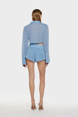 LUMIERE CROP SHIRT Crystal | قميص علوي نسائي - Maison Clad