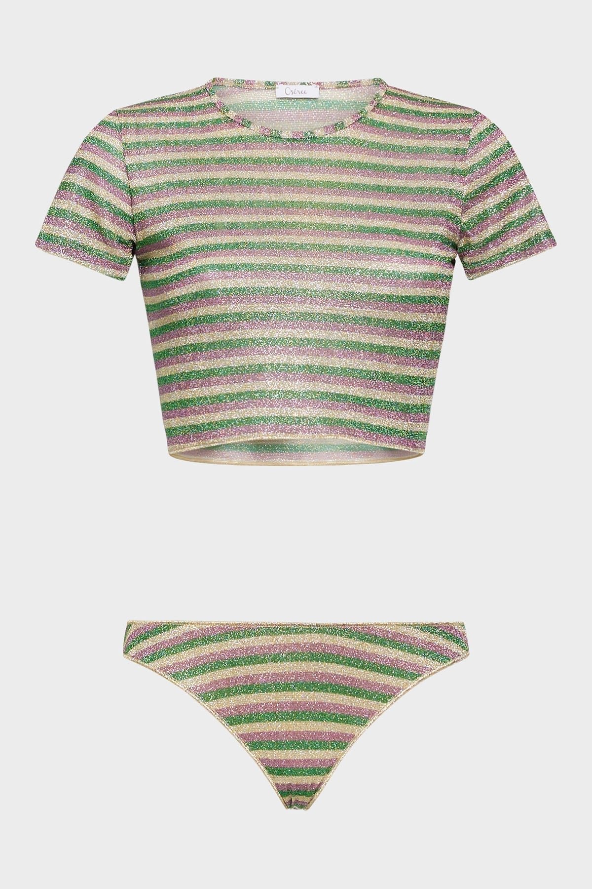 LUMIERE CROP TOP STRIPES AND BOTTOM | قميص علوي نسائي - Maison Clad