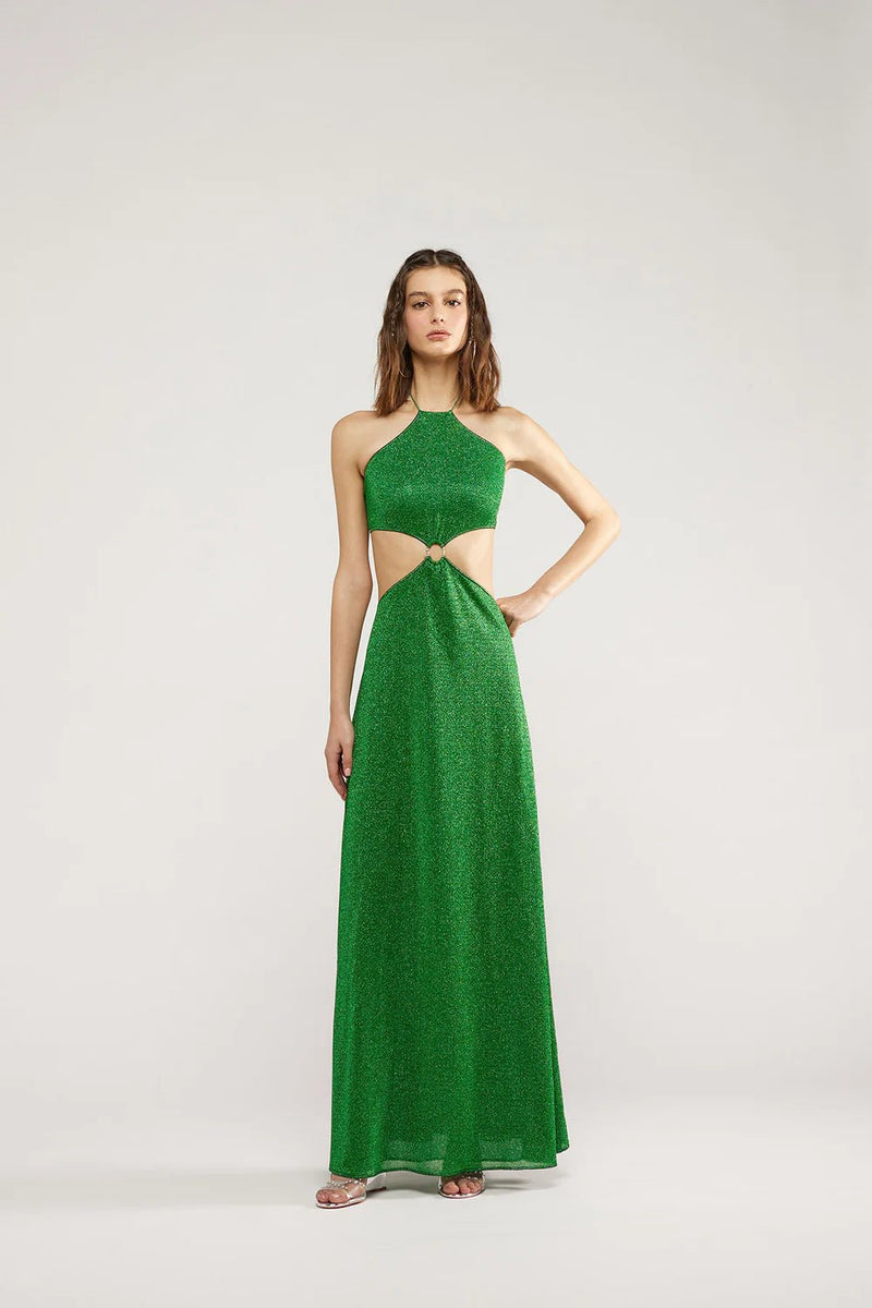 Oséree Lumière Cut-Out Maxi Dress - Burgundy