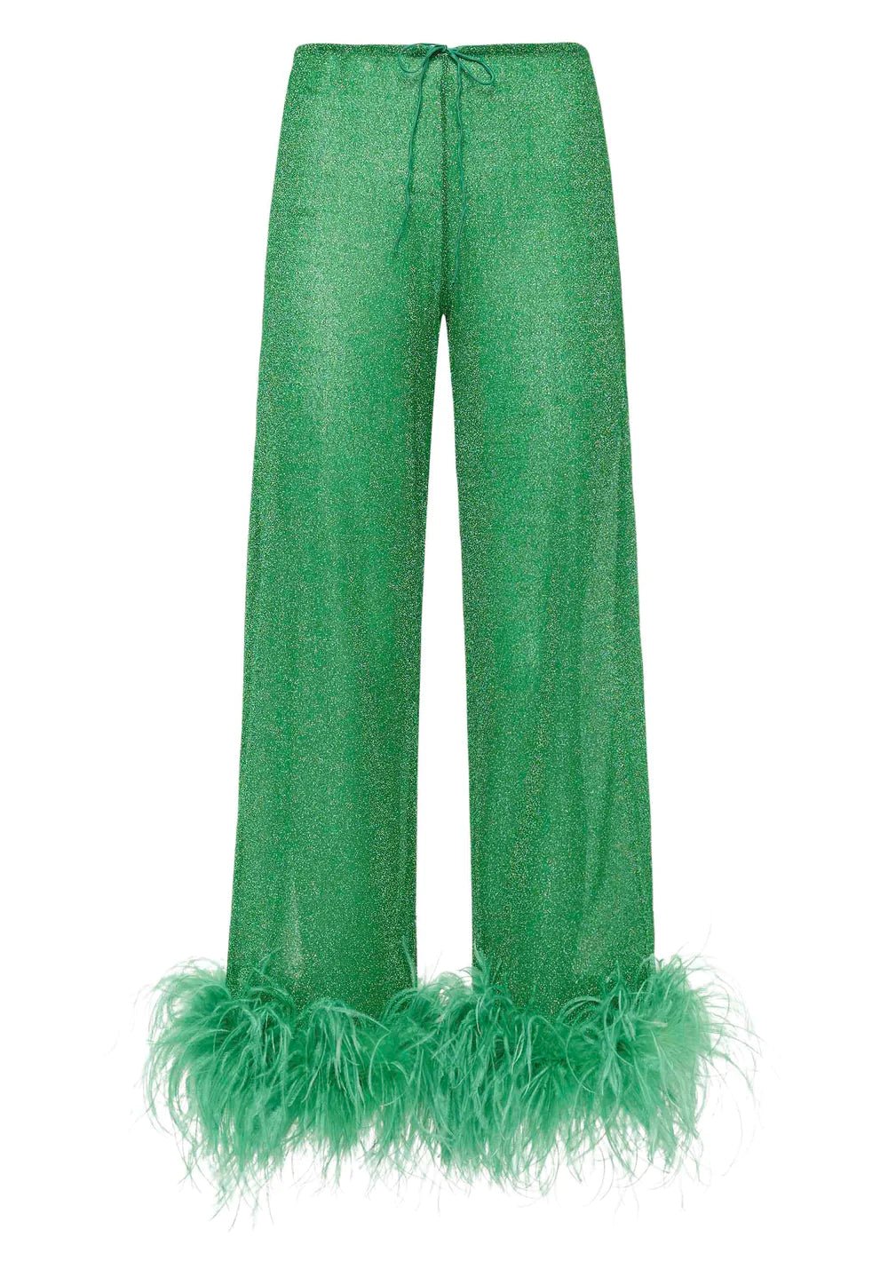 LUMIERE PLUMAGE LONG EMERALD GREEN | سراويل نسائية - Maison Clad