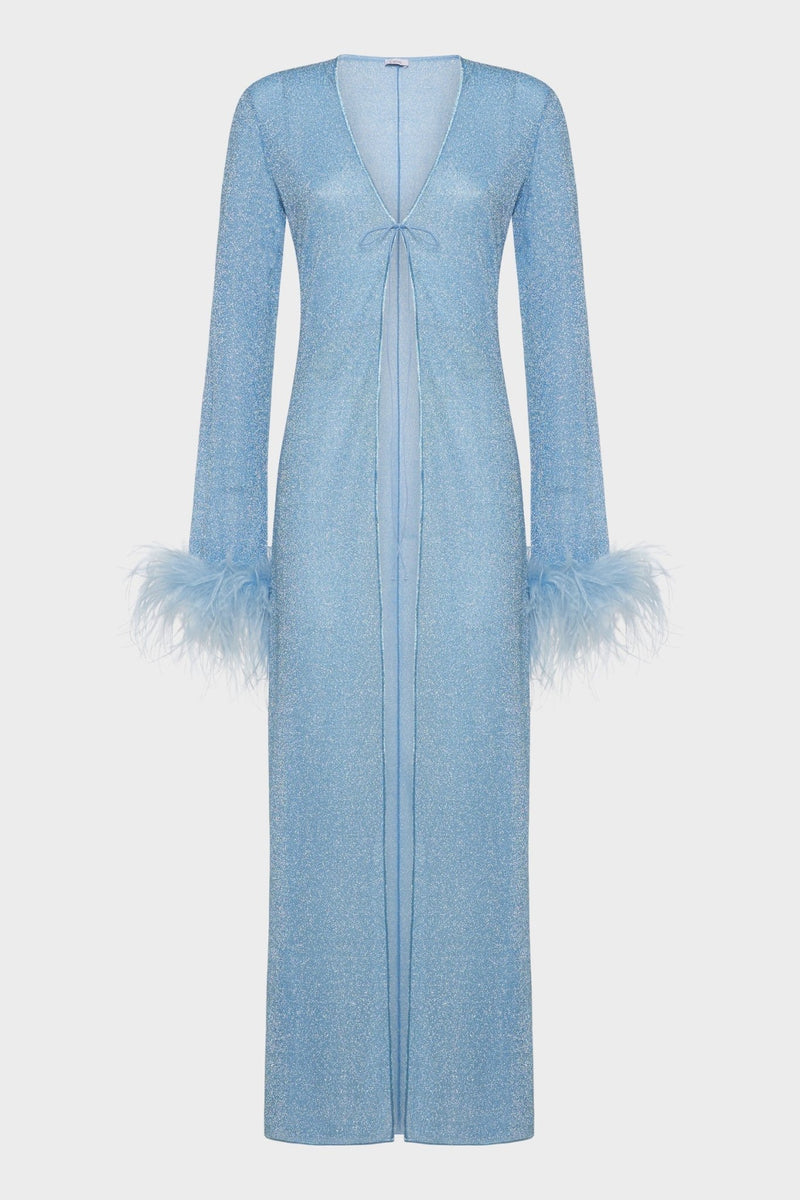 LUMIERE PLUMAGE LONG KAFTAN Crystal | قميص علوي نسائي - Maison Clad