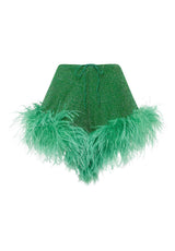 LUMIERE PLUMAGE SHORTS EMERALD GREEN | السراويل النسائية - Maison Clad