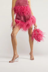 LUMIERE PLUMAGE SHORTS RASPBERRY | السراويل النسائية - Maison Clad