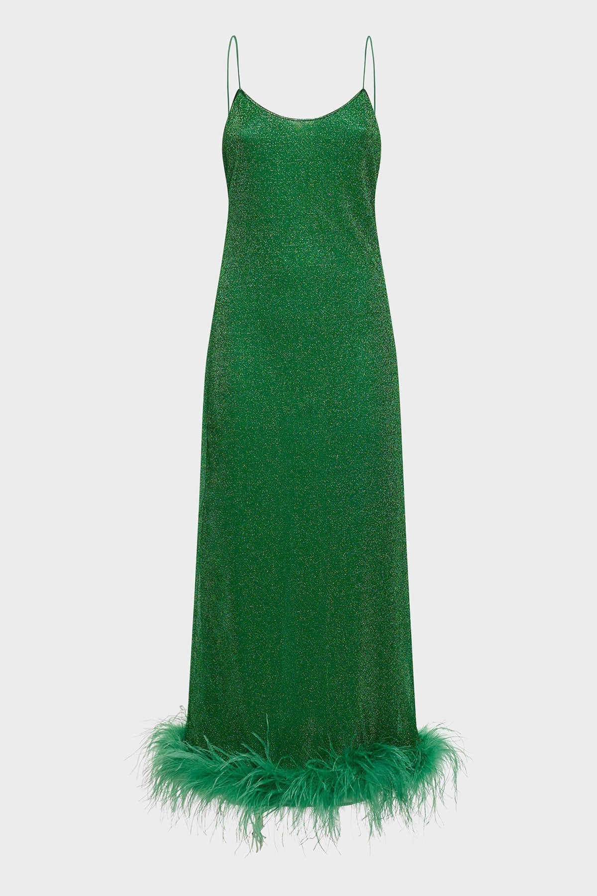 LUMIERE PLUMAGE SLIP DRESS GREEN| لباس المرأة - Maison Clad