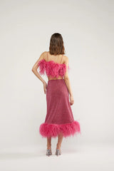 LUMIERE PLUMAGE TOP RASPBERRY | قميص علوي نسائي - Maison Clad