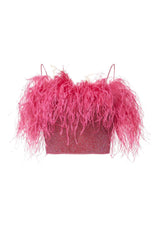 LUMIERE PLUMAGE TOP RASPBERRY | قميص علوي نسائي - Maison Clad