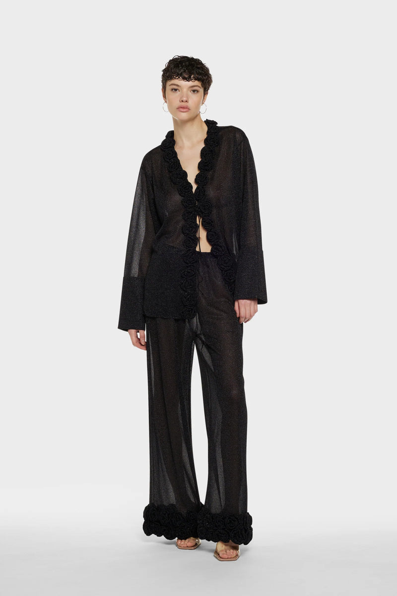 LUMIERE TROUSER BLACK ROSES | سراويل نسائية - Maison Clad