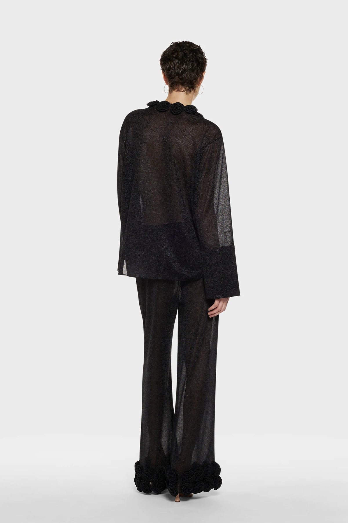 LUMIERE TROUSER BLACK ROSES | سراويل نسائية - Maison Clad