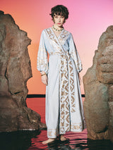 Mire Wrap - Around Maxi Dress Baby Blue | فستان نسائي - Maison Clad