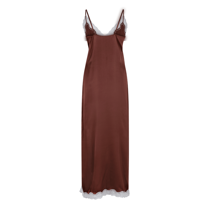 Mist Love Dark brown Slip Dress | فستان النوم - Maison Clad
