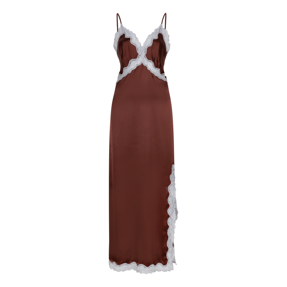 Mist Love Dark brown Slip Dress | فستان النوم - Maison Clad