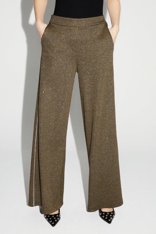 Charlie Geo Saffron Wide-Leg Flowy Trousers - Italian Crafted Comfort