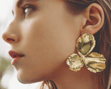 Pensee Large Earrings Yellow Gold | حلق نسائي - Maison Clad