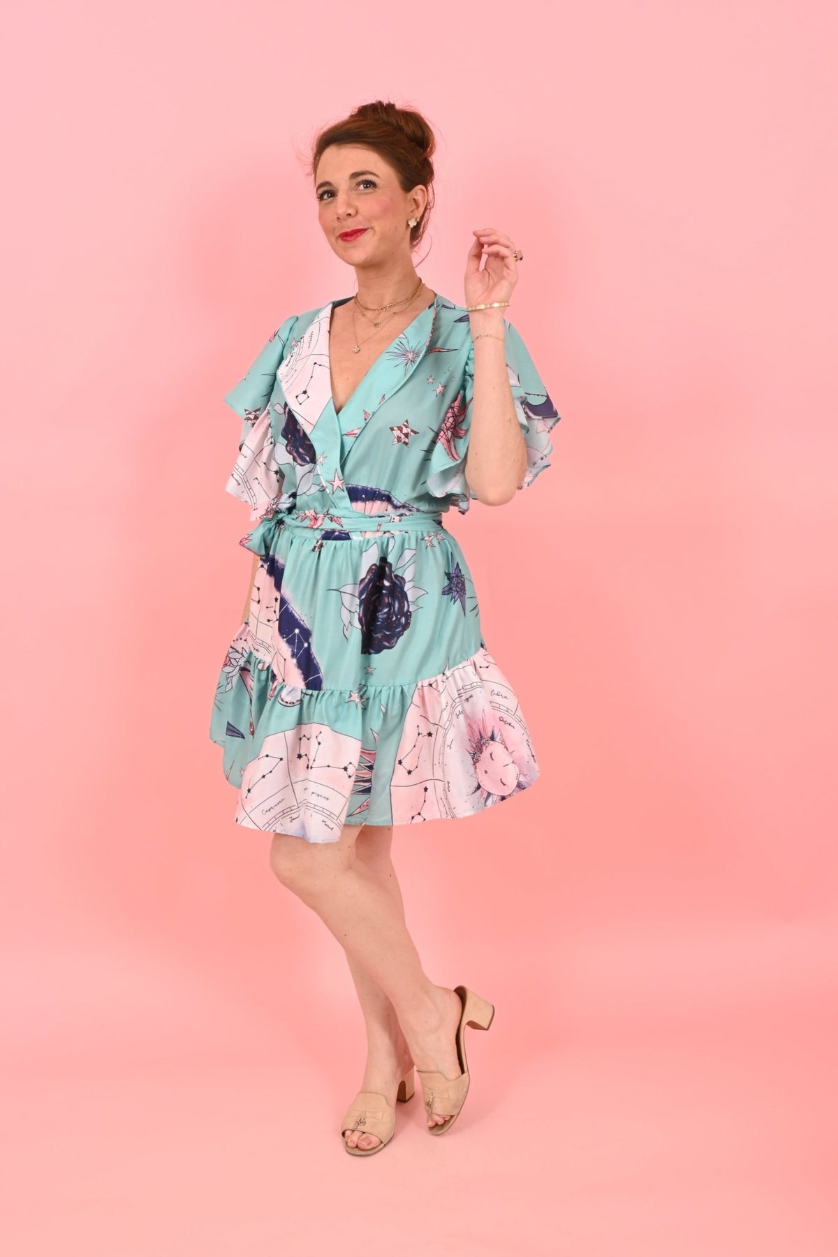 Polly Astro Dress Green Short | فستان نسائي - Maison Clad