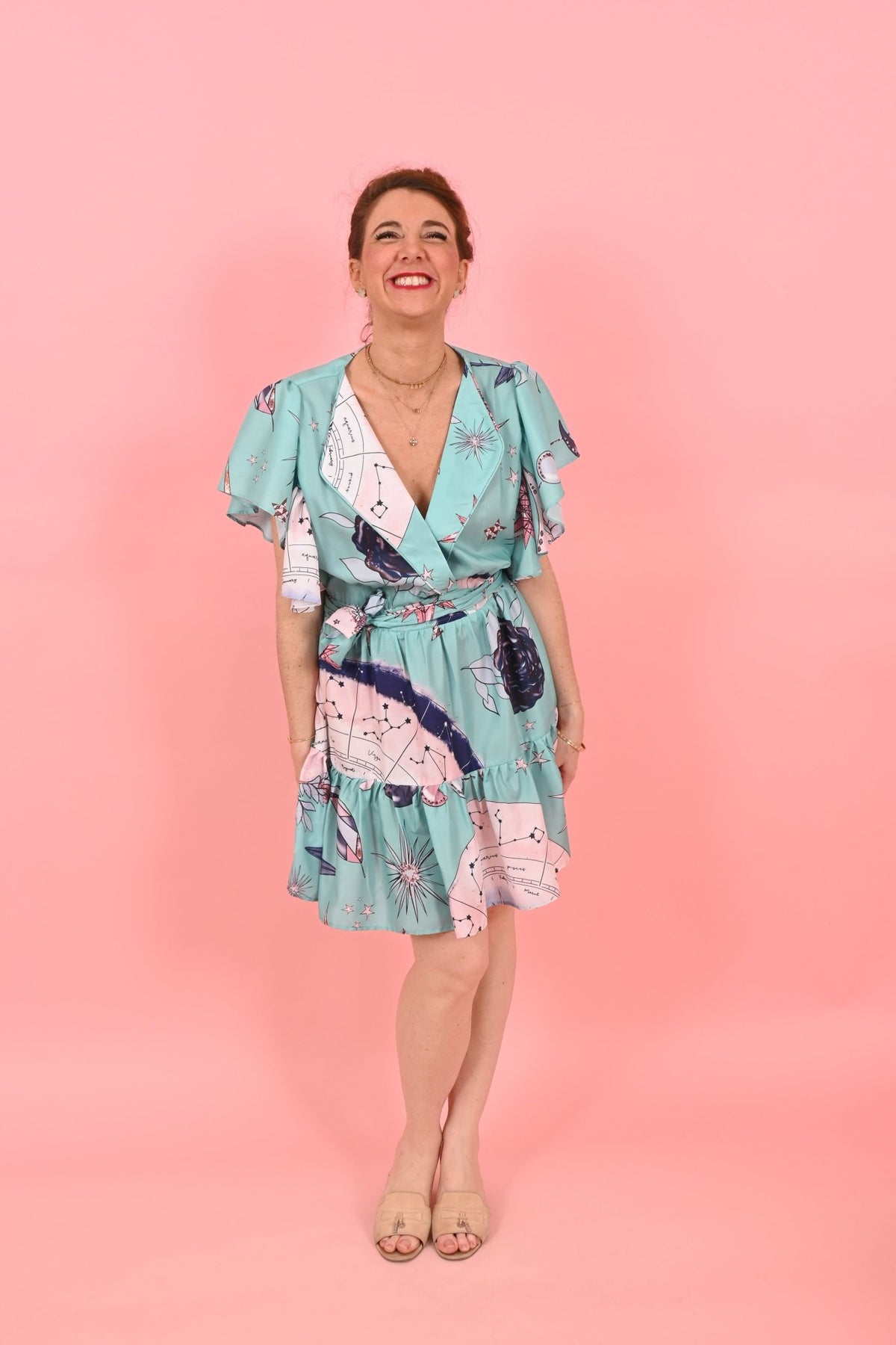 Polly Astro Dress Green Short | فستان نسائي - Maison Clad
