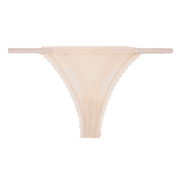 Roomie Off White Thong | الملابس الداخلية الدانتيل - Maison Clad